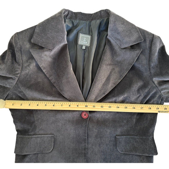 Y-LONDON Women's Jacket One Button Long Sleeve Cotton Size L Gray - Picture 7 of 8